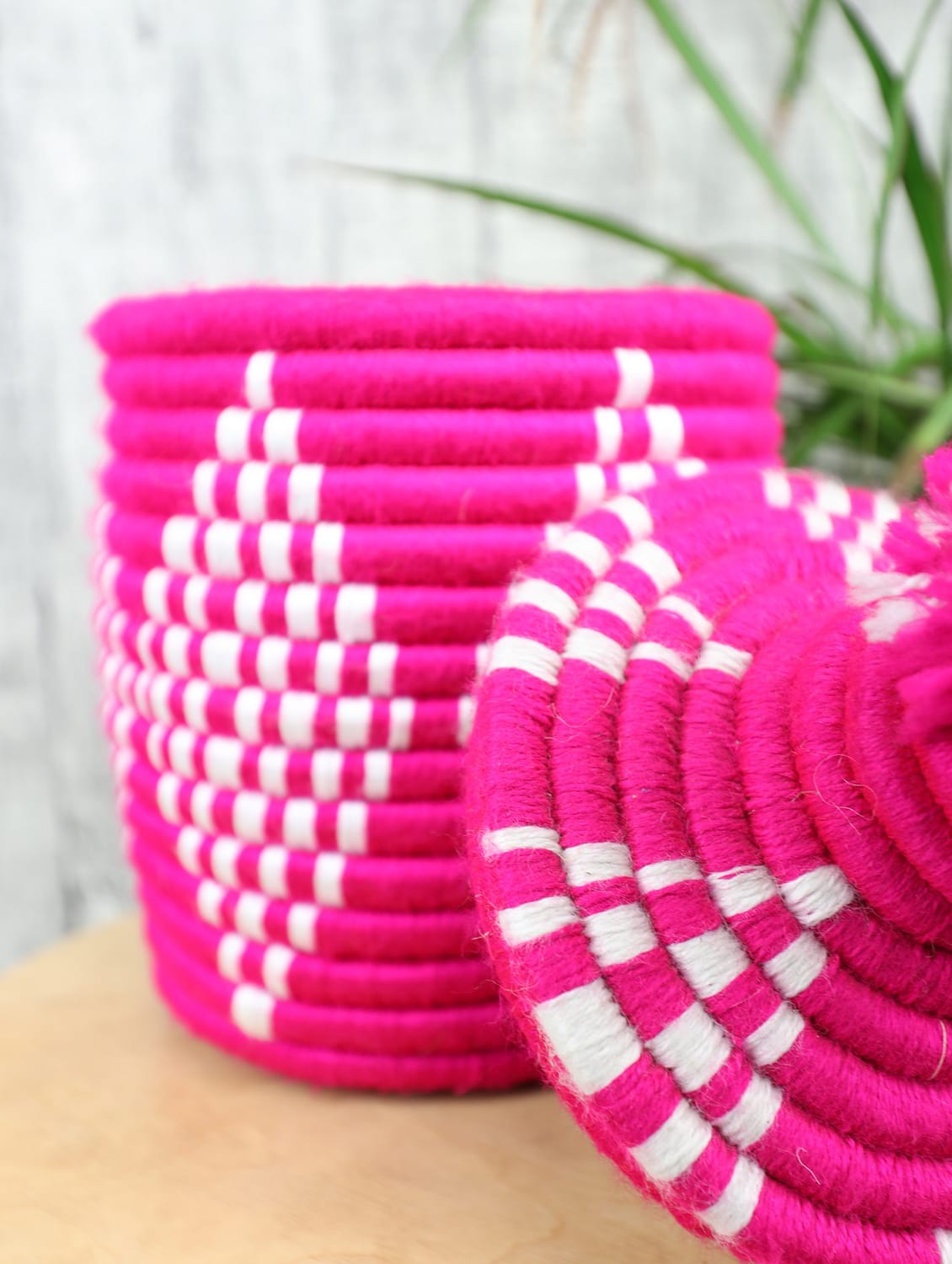 18x20 Pink African Basket, Storage Basket