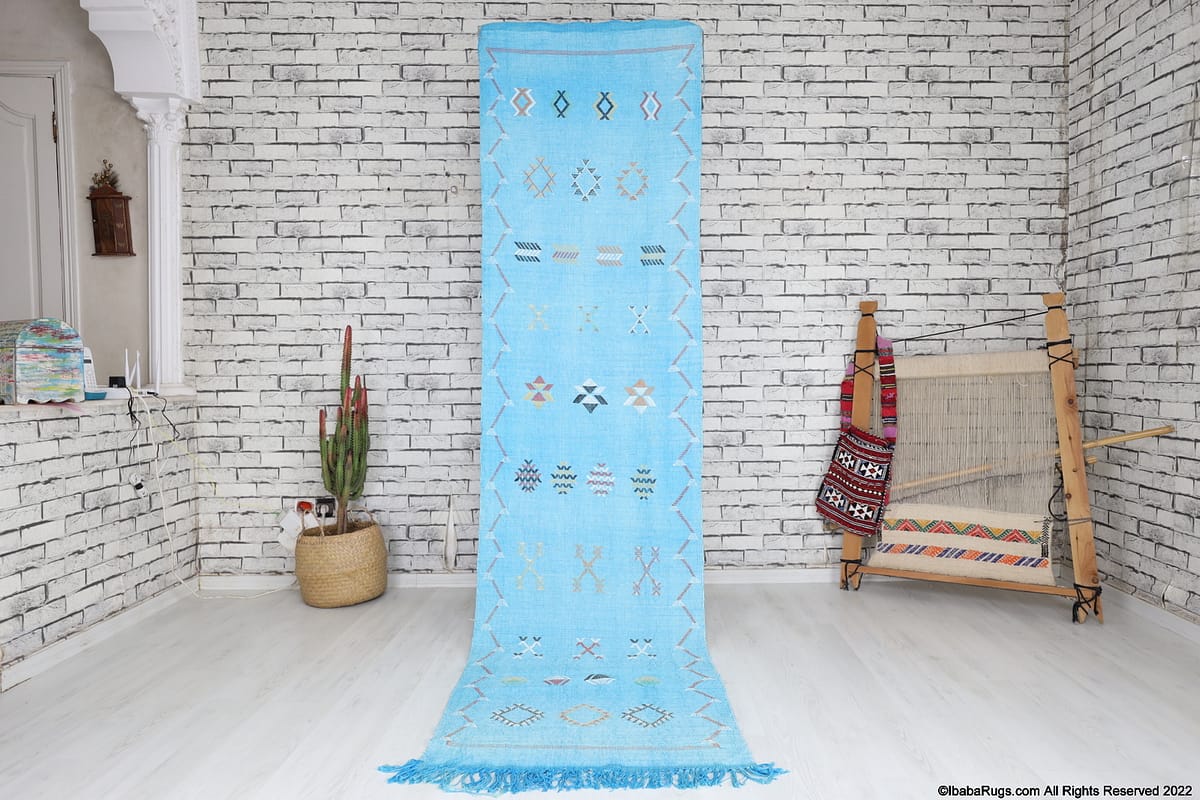 Nsika-Vegan Moroccan Rug- (2'4" x 9'3")