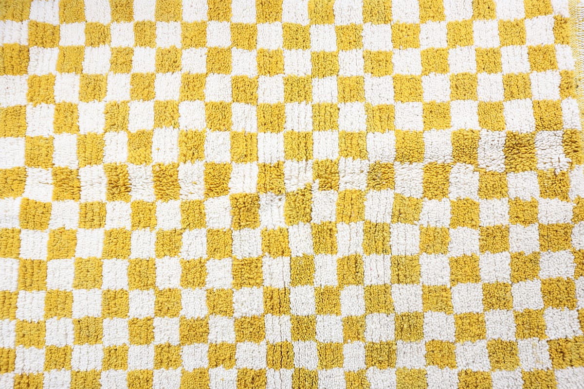 Tamrat-Shag Moroccan Rug-Checkered rug (3'2" x 4'9")