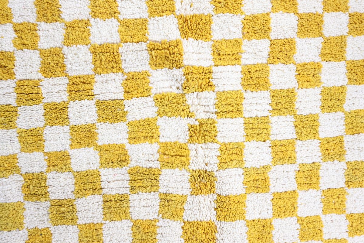 Tamrat-Shag Moroccan Rug-Checkered rug (3'2" x 4'9")