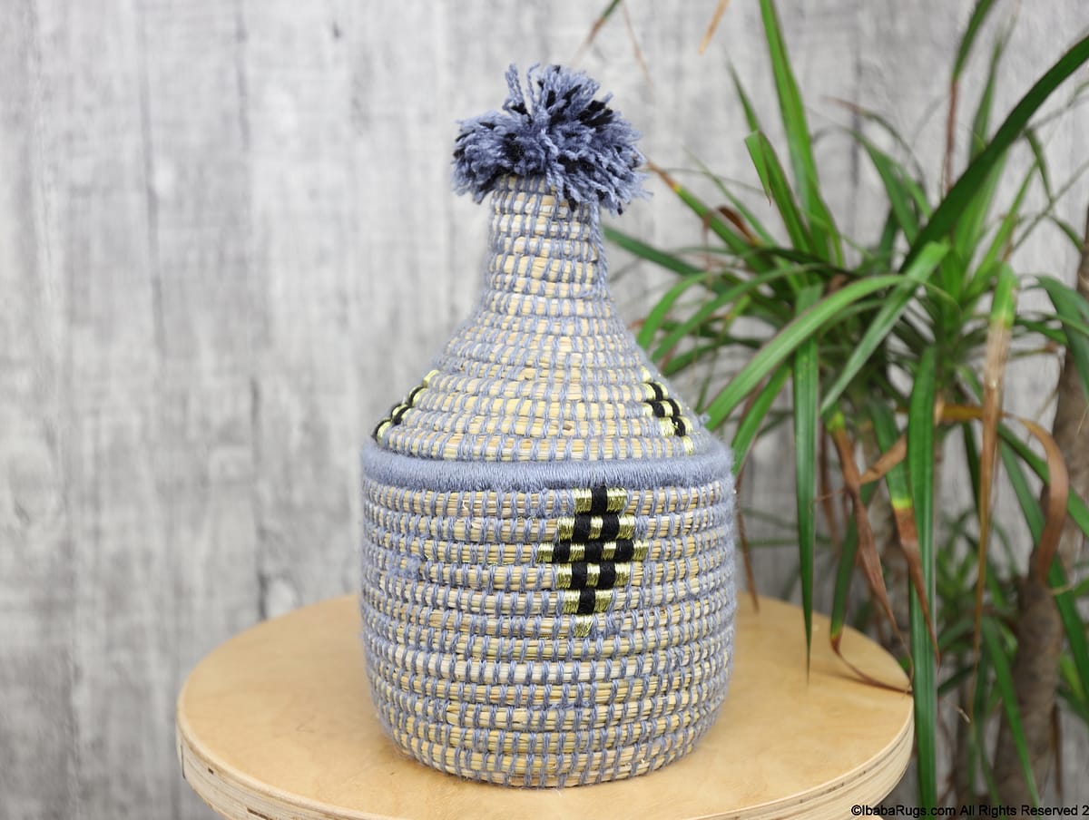 Blue African Basket, Storage Basket, Plant basket