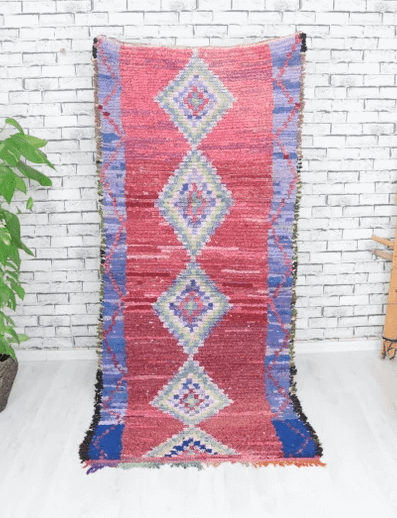 Ultafa-Vintage Moroccan Rug- (3'1" x 7'2")