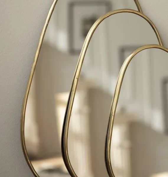 Gold Handmade Pebble Mirror
