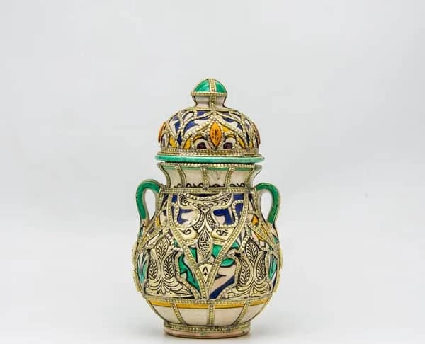 Vintage Jar Moroccan Pottery vase Arabian Art