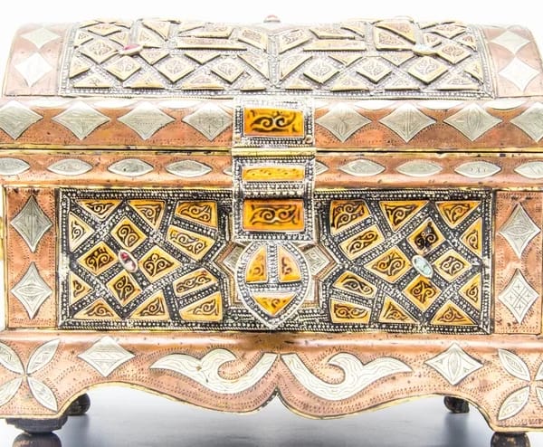 Moroccan Metal And Wood Chest