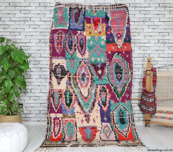 Boucherouite rug 4,1x7,2 ft Moroccan rug