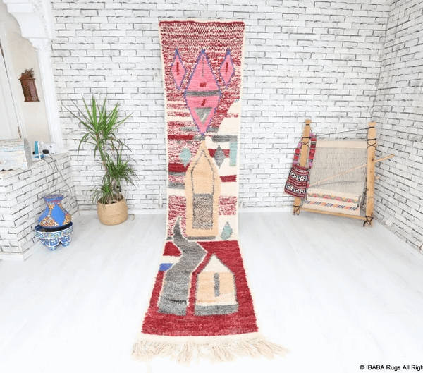 Basil-Shag Moroccan Rug- (2'6" x 11'2")