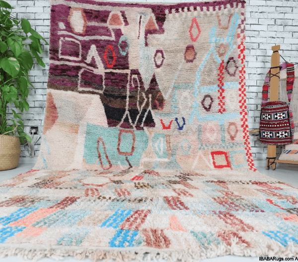 Tala-Shag Moroccan Rug- (6'5" x 9'8")