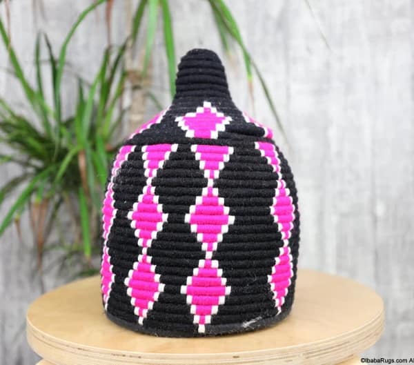 Pink African Basket, Storage Basket, Plant basket