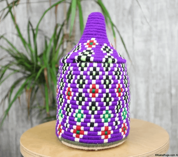 Purple African Basket, Storage Basket, Plant basket