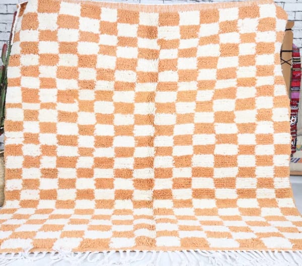 Tata-Shag Moroccan Rug-Checkered rug (5'0" x 5'0")