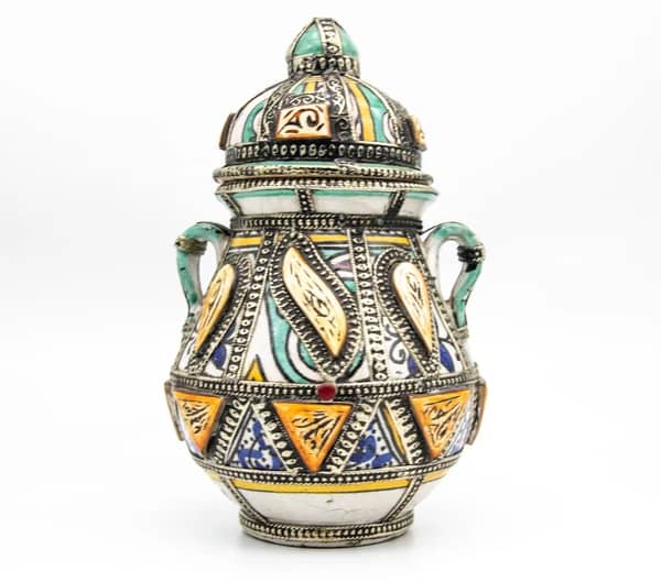 Vintage Pottery Pot Moroccan Arabian Art