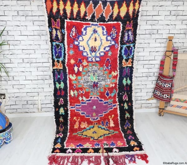 Tayri-Vintage Moroccan Rug- (3'5" x 7'2")