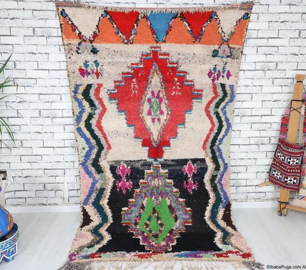 Taziri-Vintage Moroccan Rug- (4'4" x 7'5")