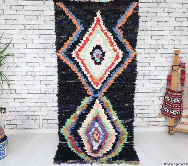Khalda-Vintage Moroccan Rug- (2'9" x 6'2")
