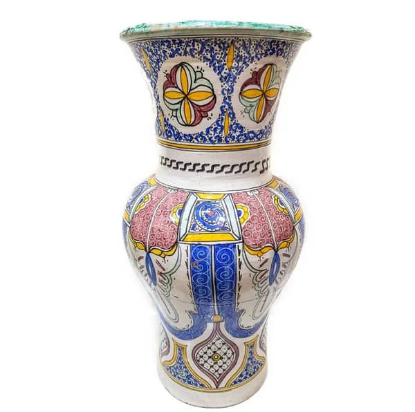 Antique Hand engraved Moroccan pottery vase