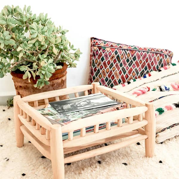 Wooden magazine rack, Moroccan table