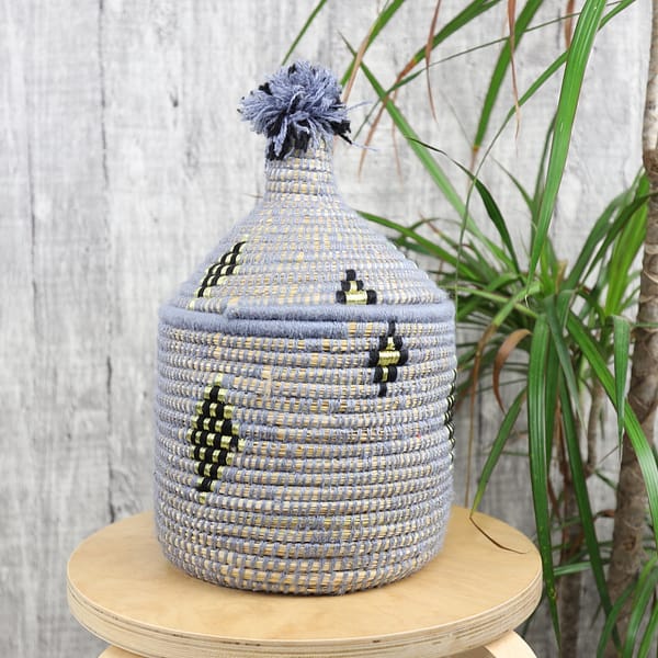 Blue African Basket, Storage Basket, Plant basket