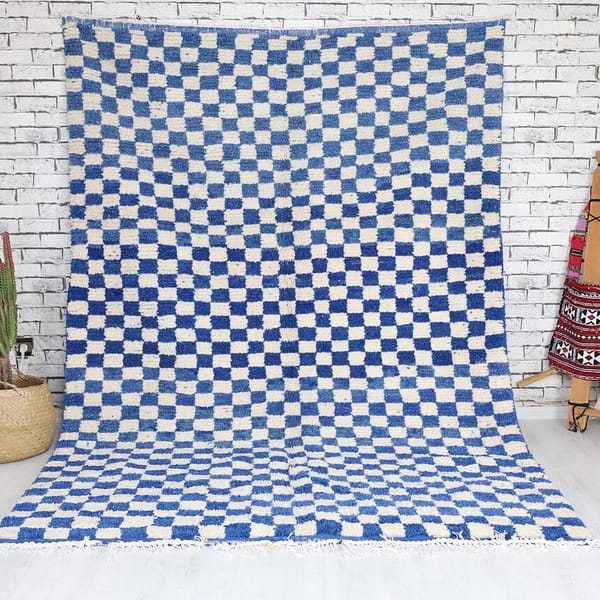 Berri-Shag Moroccan Rug-Checkered rug (6'0" x 8'5")