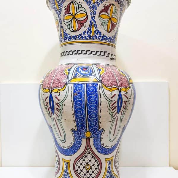 Antique Hand engraved Moroccan pottery vase