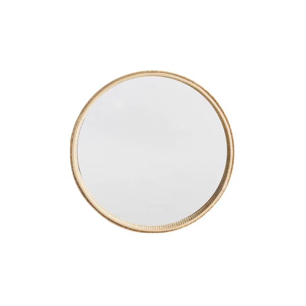 Round Mirror, Wooden Frame