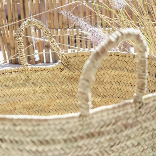 Shopping Bag, Wicker Basket with handles