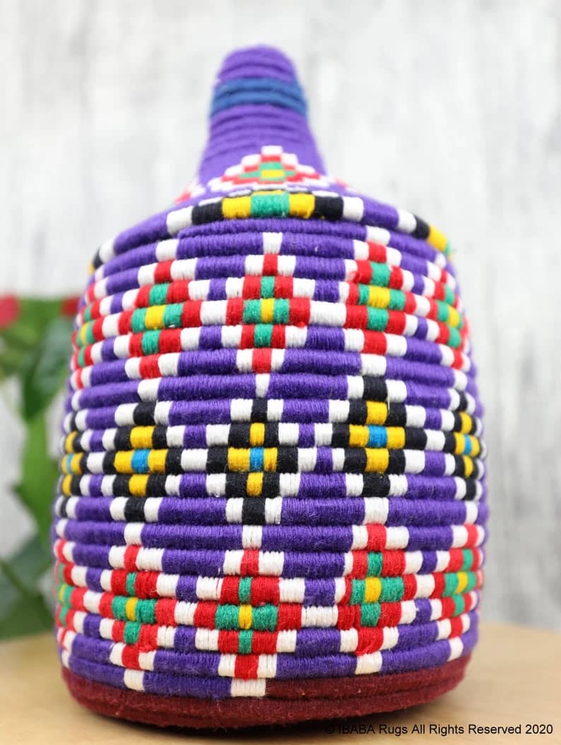 Purple African Basket, Storage Basket, Plant basket