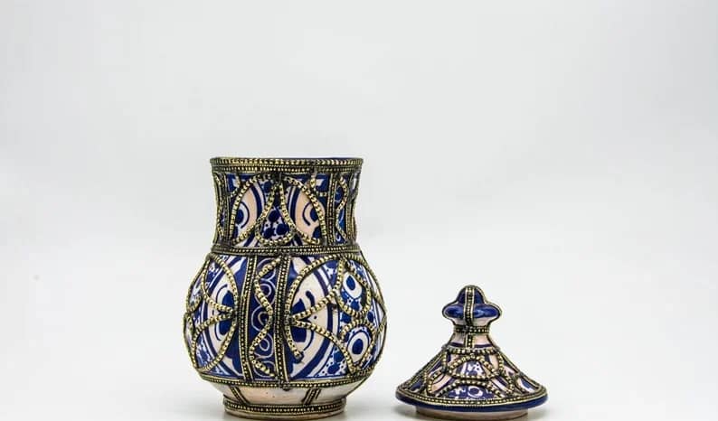 Old ash Pottery Pot Moroccan vase Arabian Art