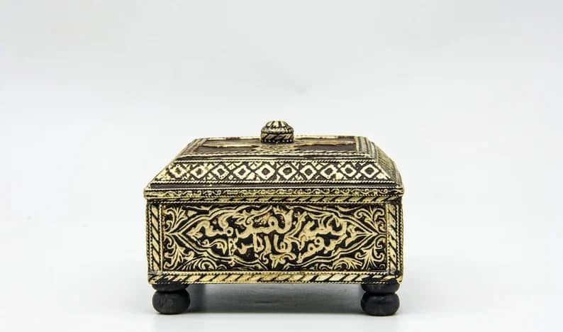 Vintage Moroccan Jewelry Box Hand Engraved
