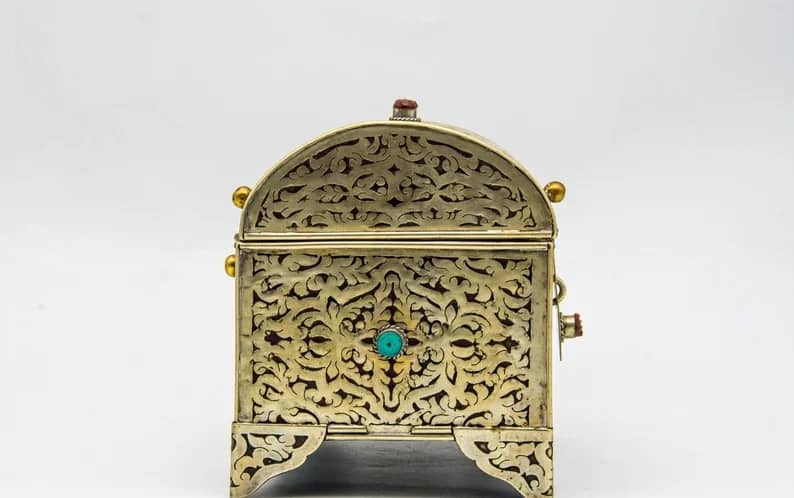 Vintage Moroccan Jewelry Box Made From Copper