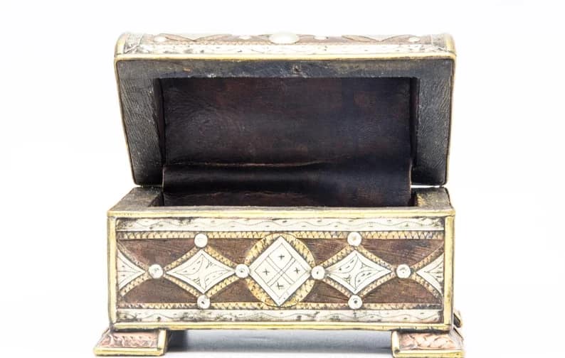 Moroccan Metal And Wood Chest