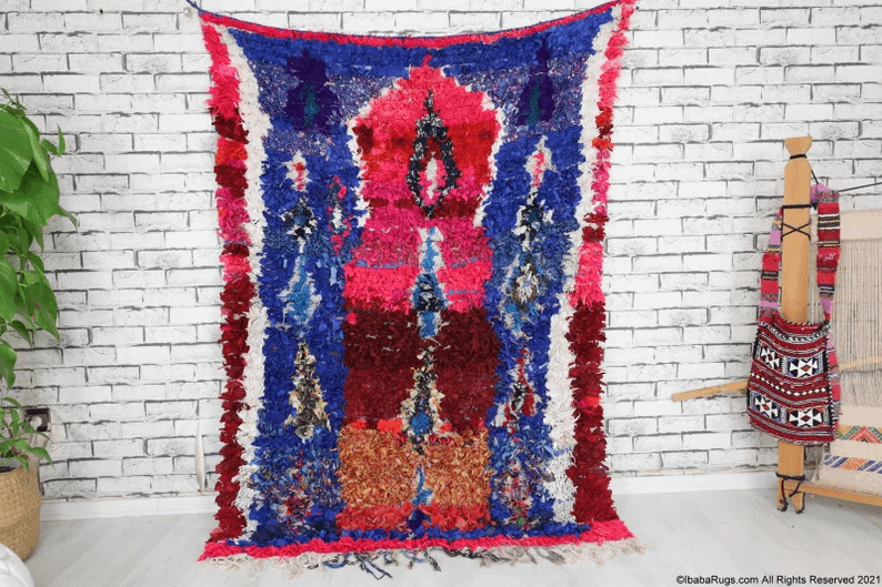 Tinhainan-Vintage Moroccan Rug- (4'4" x 6'4")