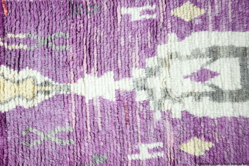 Sinim-Shag Moroccan Rug- (2'4" x 10'4")