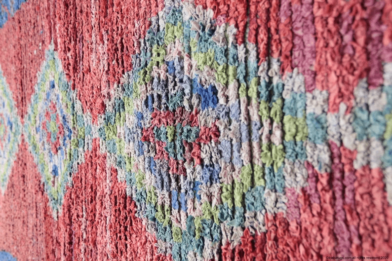 Ultafa-Vintage Moroccan Rug- (3'1" x 7'2")