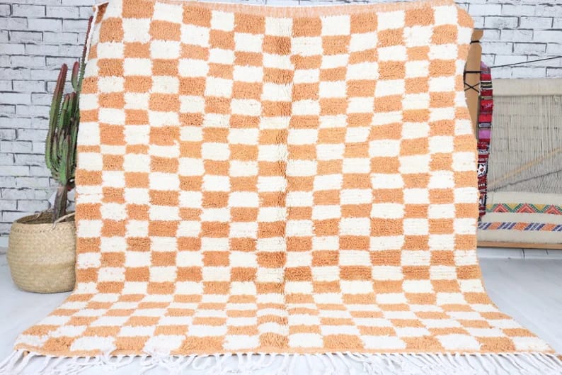 Tata-Shag Moroccan Rug-Checkered rug (5'0" x 5'0")