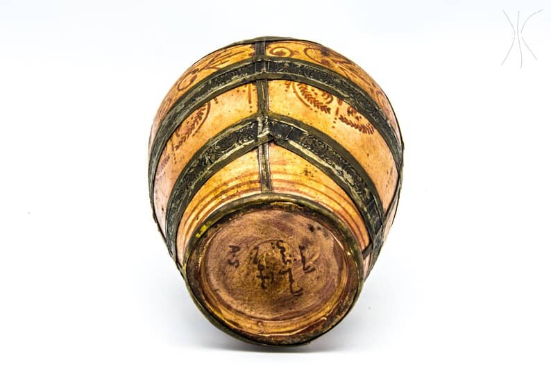 Moroccan 19th Century Rust Glazed Pottery ash jar