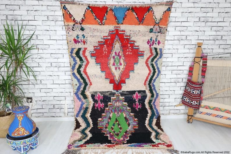 Taziri-Vintage Moroccan Rug- (4'4" x 7'5")